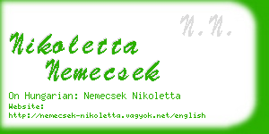 nikoletta nemecsek business card